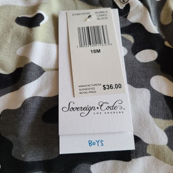 Sovereign Code Black Camo Onesie 18 months - Picture 4 of 4